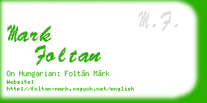 mark foltan business card